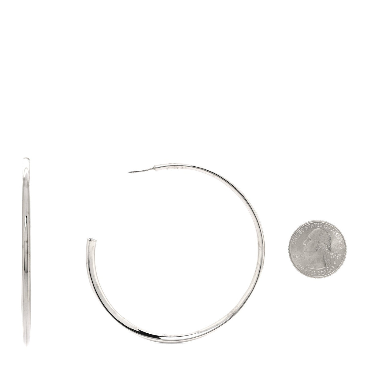 Metal Heart Hoop Earrings Silver