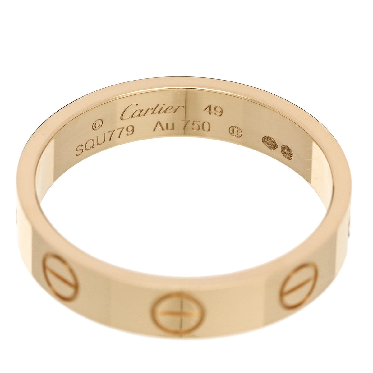18K Yellow Gold 3.5mm LOVE Wedding Band Ring 49 4.75