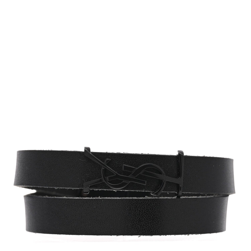 Calfskin Opyum Double Wrap Bracelet Black