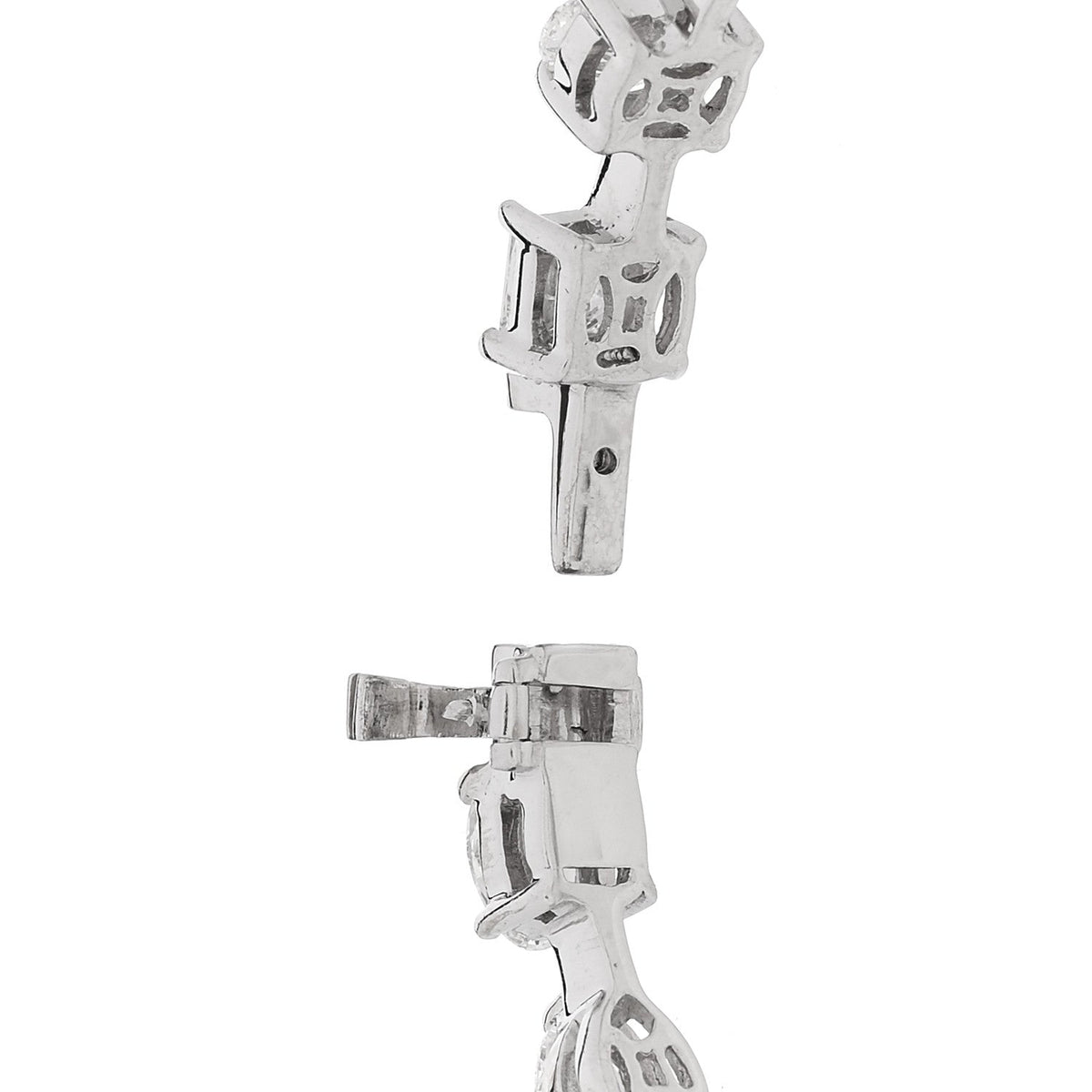 18K White Gold Diamond 5.50ctw Emerald Marquis Oval Pear Princess Cut Bracelet