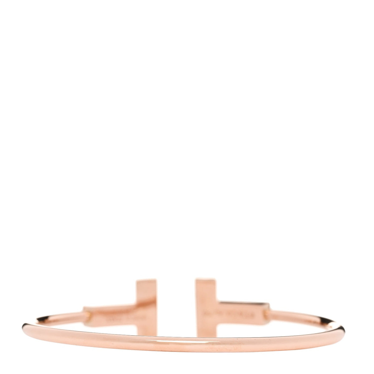18K Rose Gold Diamond Tiffany T Wide Wire Bracelet