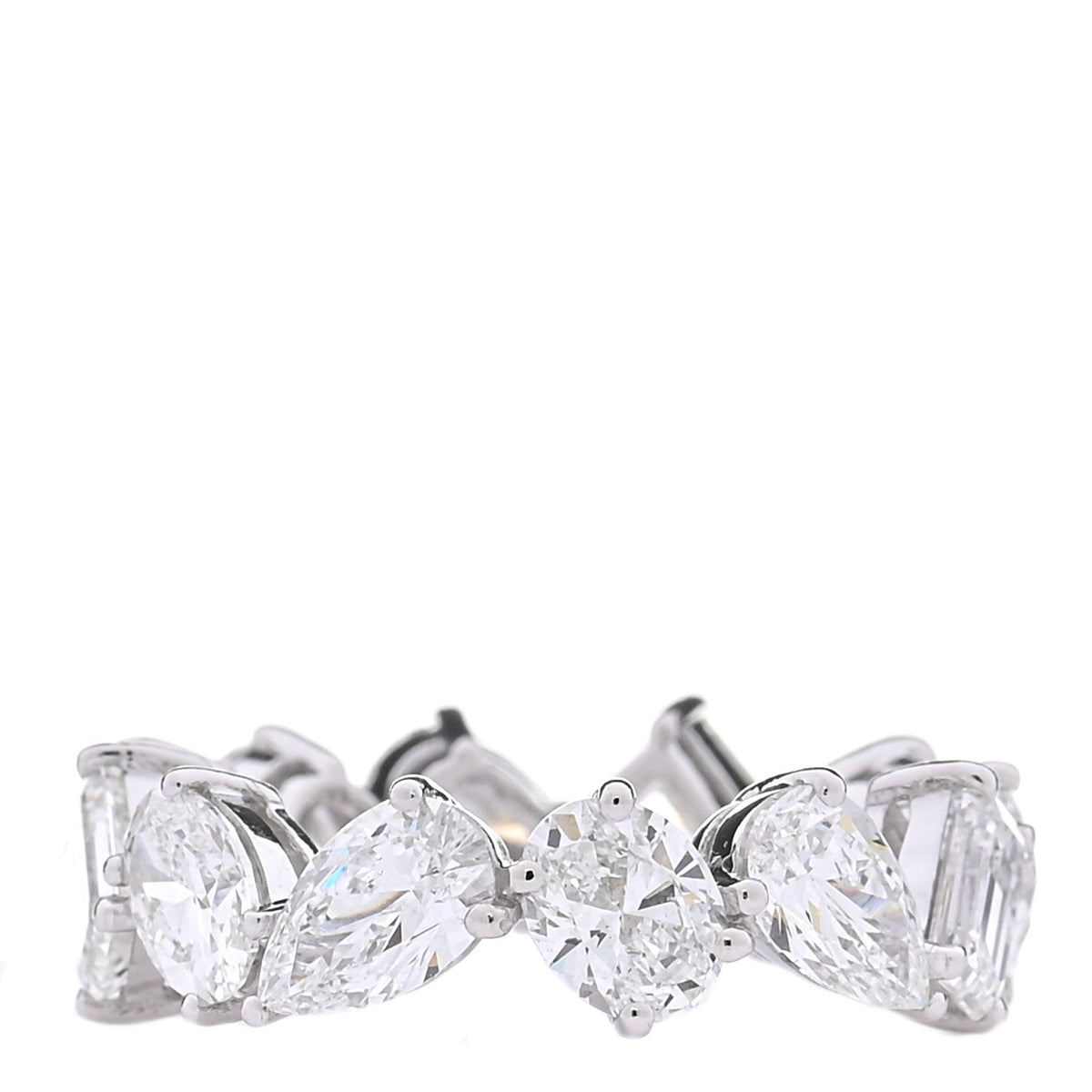 18K White Gold Diamond Multi Shape 5.90ctw Ring 53 6.25