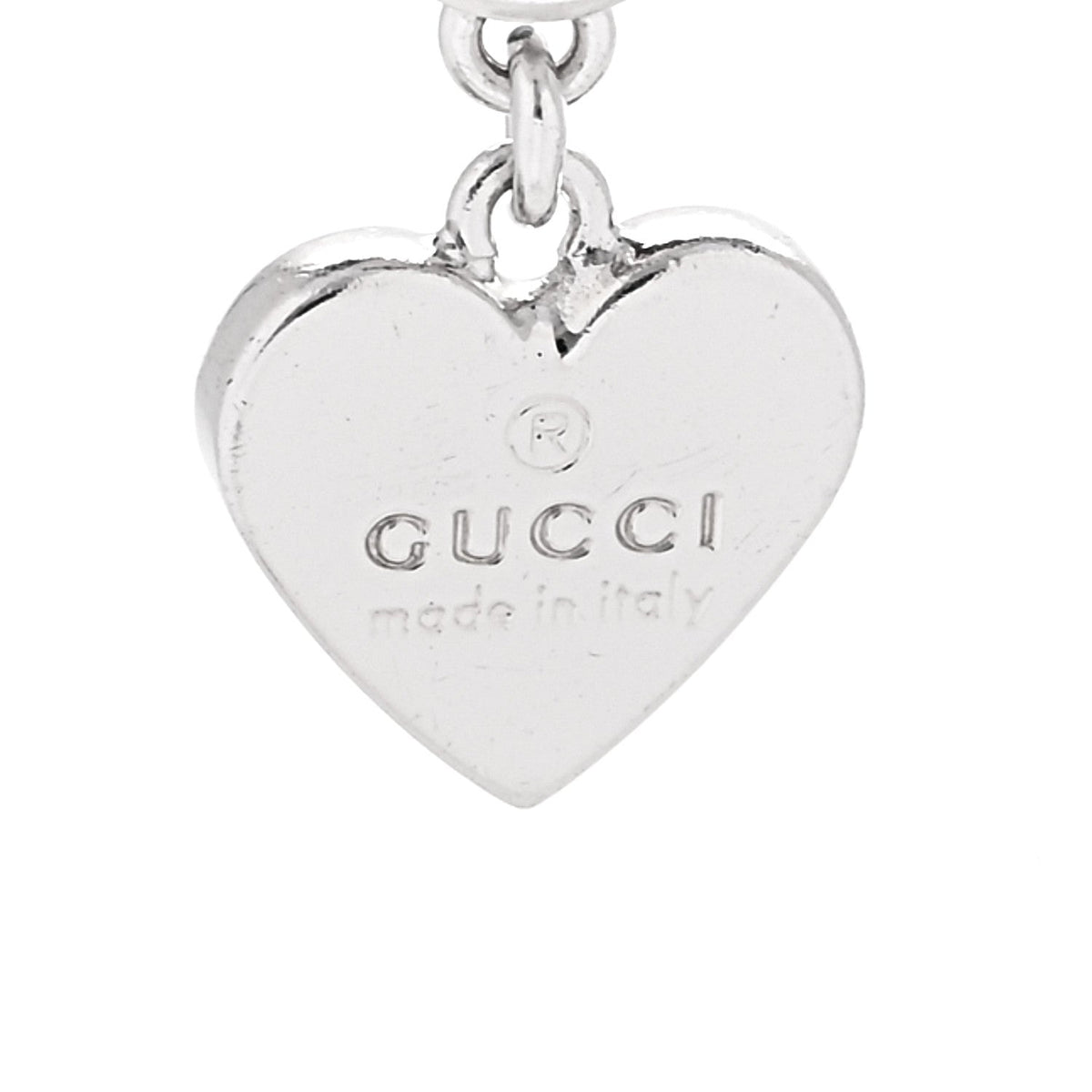 Sterling Silver Crystal Trademark Heart Pendant Necklace Red