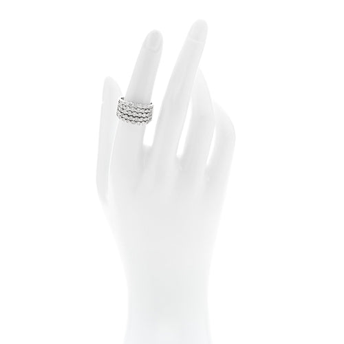 14K White Gold Diamond 1.90ctw Five Row Band Ring 53 6.25