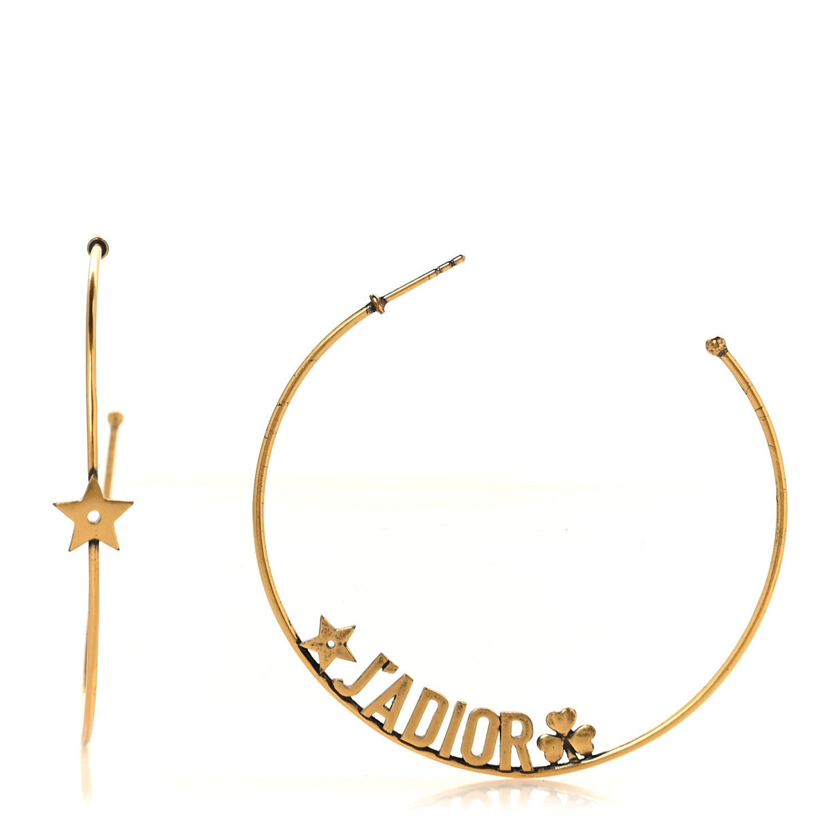 Metal J Adior Hoop Earrings Aged Gold