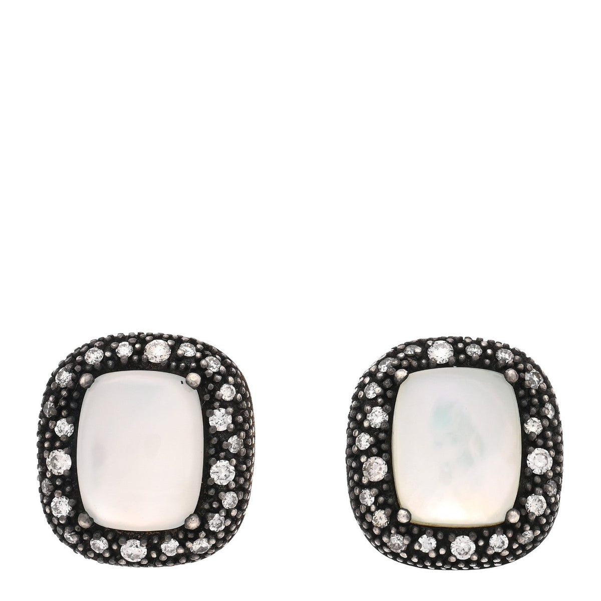 Sterling Silver Diamond Moon Quartz Midnight Melange Earrings
