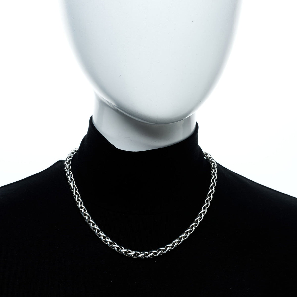 Sterling Silver 14K Yellow Gold 6mm Wheat Chain Necklace