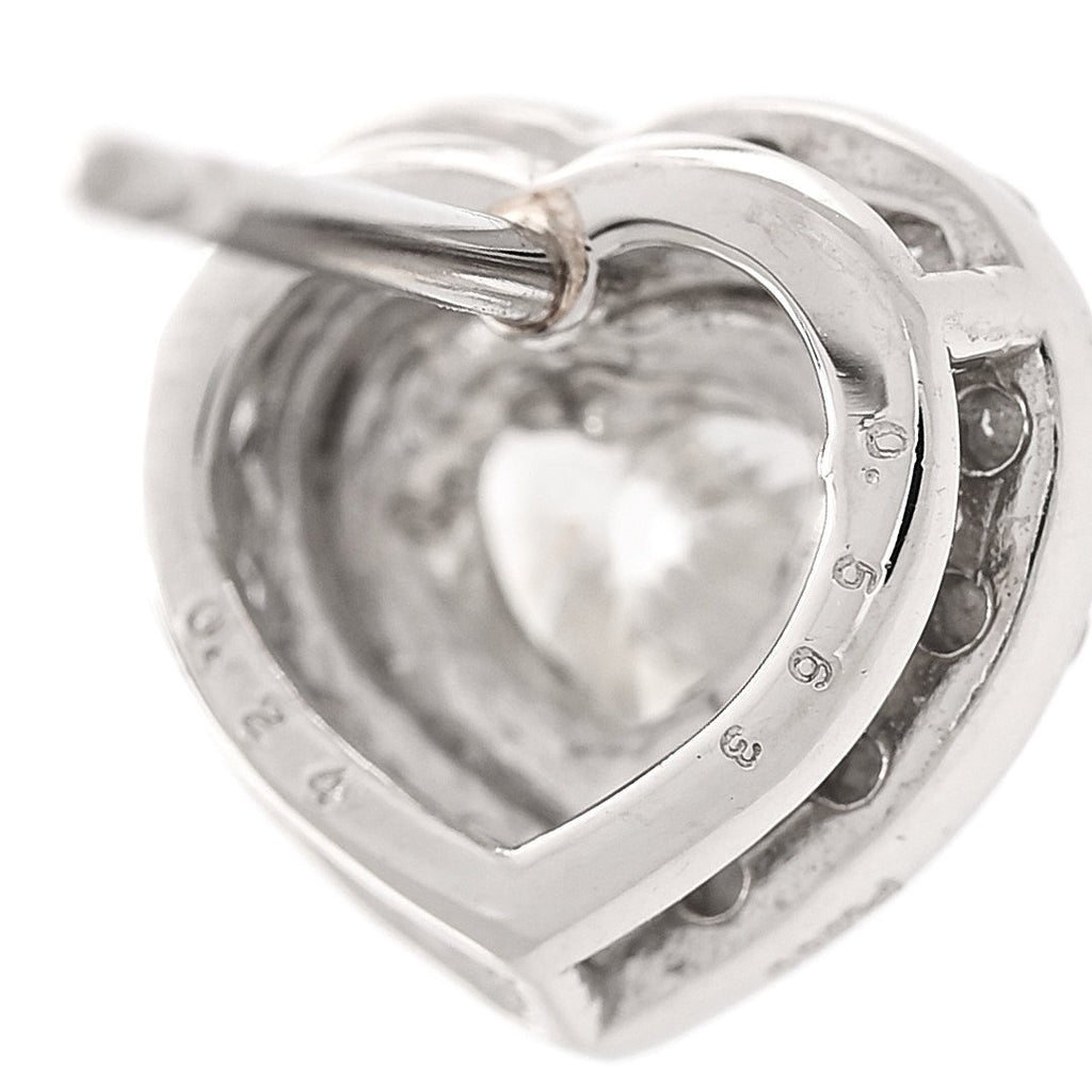 Platinum Diamond 1.62ctw Heart Cut Halo Earrings