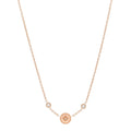 18K Rose Gold Diamond Pink Opal Rose Des Vents Station Necklace