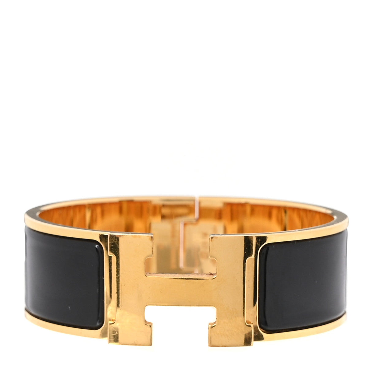 Enamel Wide Clic Clac H Bracelet PM Black