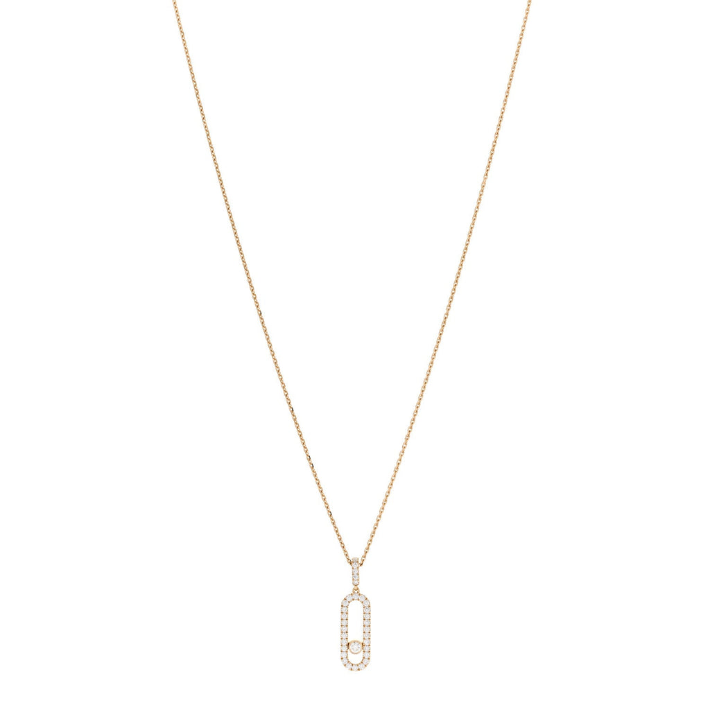 18K Yellow Gold Diamond LM Move Uno Pave Pendant Necklace
