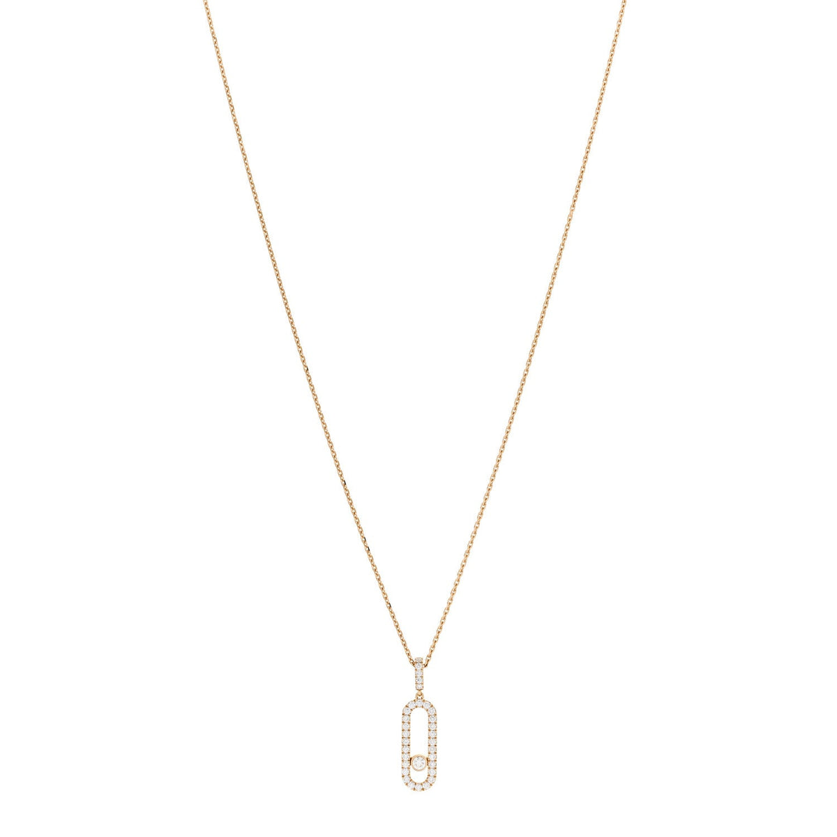 18K Yellow Gold Diamond LM Move Uno Pave Pendant Necklace
