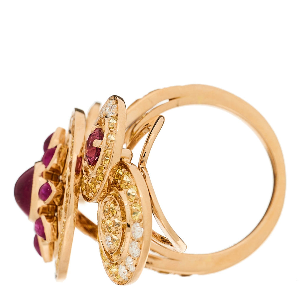 18K Rose Gold Diamond Multi Gemstone Sheherazade Ring 49 5