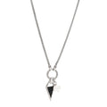 Sterling Silver Black Sapphire Black Spinel Cultured Pearl Classic Chain Tiga Amulet Keyring Necklace
