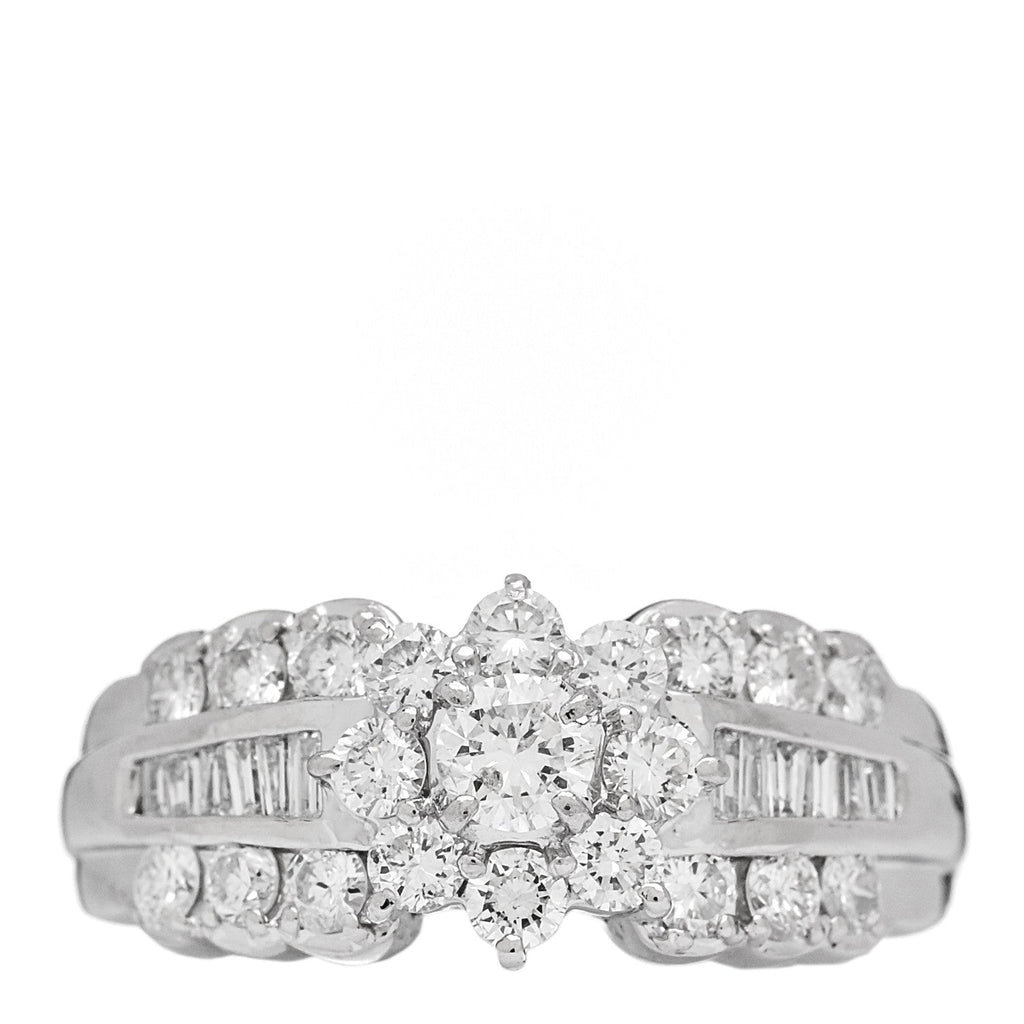 Platinum Diamond 1.02ctw Flower Ring 50 5.25