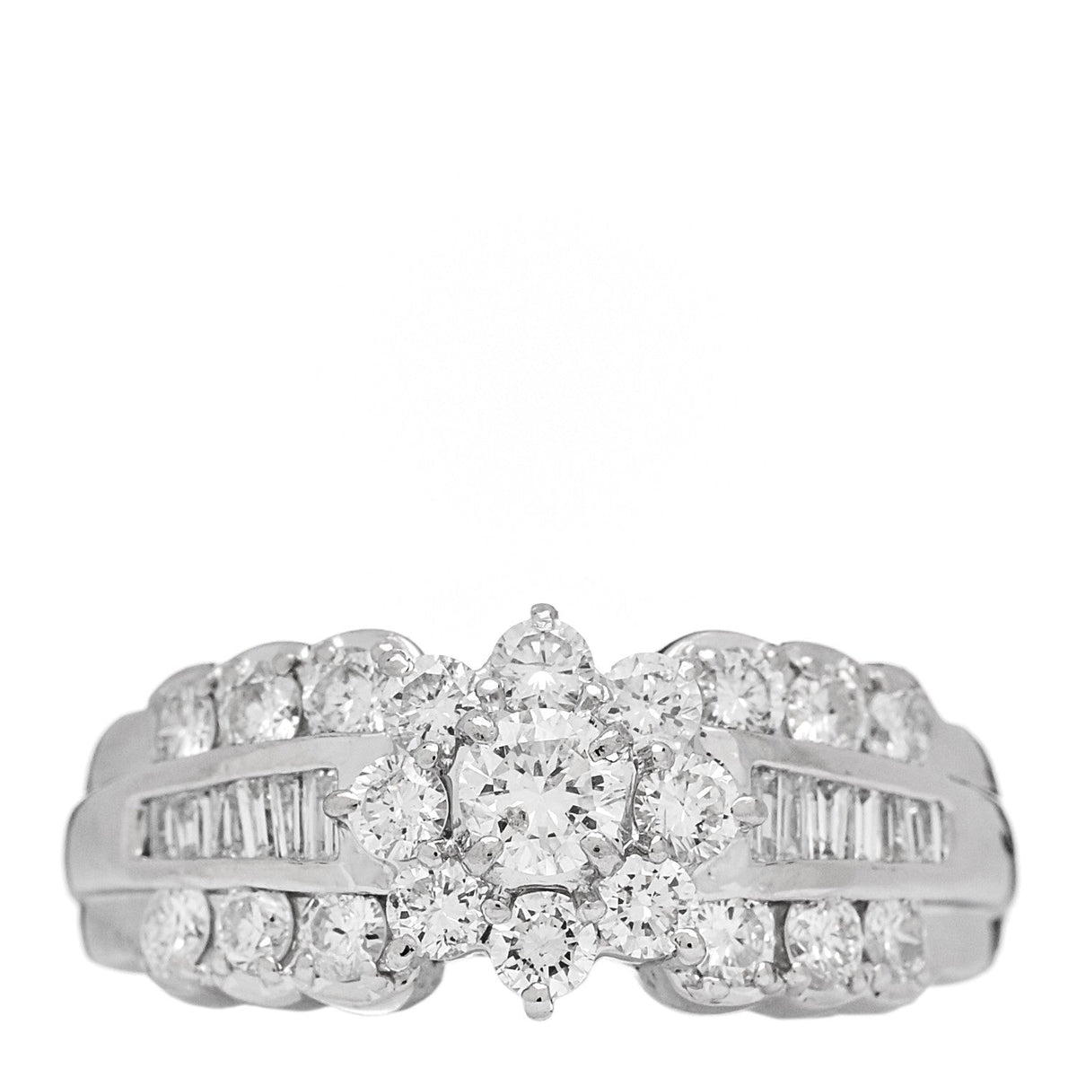 Platinum Diamond 1.02ctw Flower Ring 50 5.25