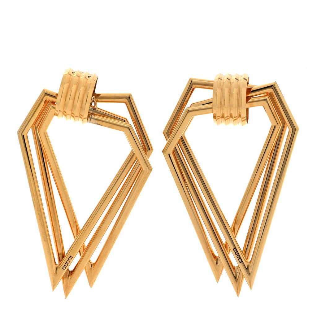 Metal Geometric Earrings Gold