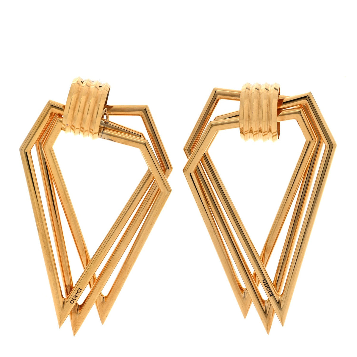 Metal Geometric Earrings Gold