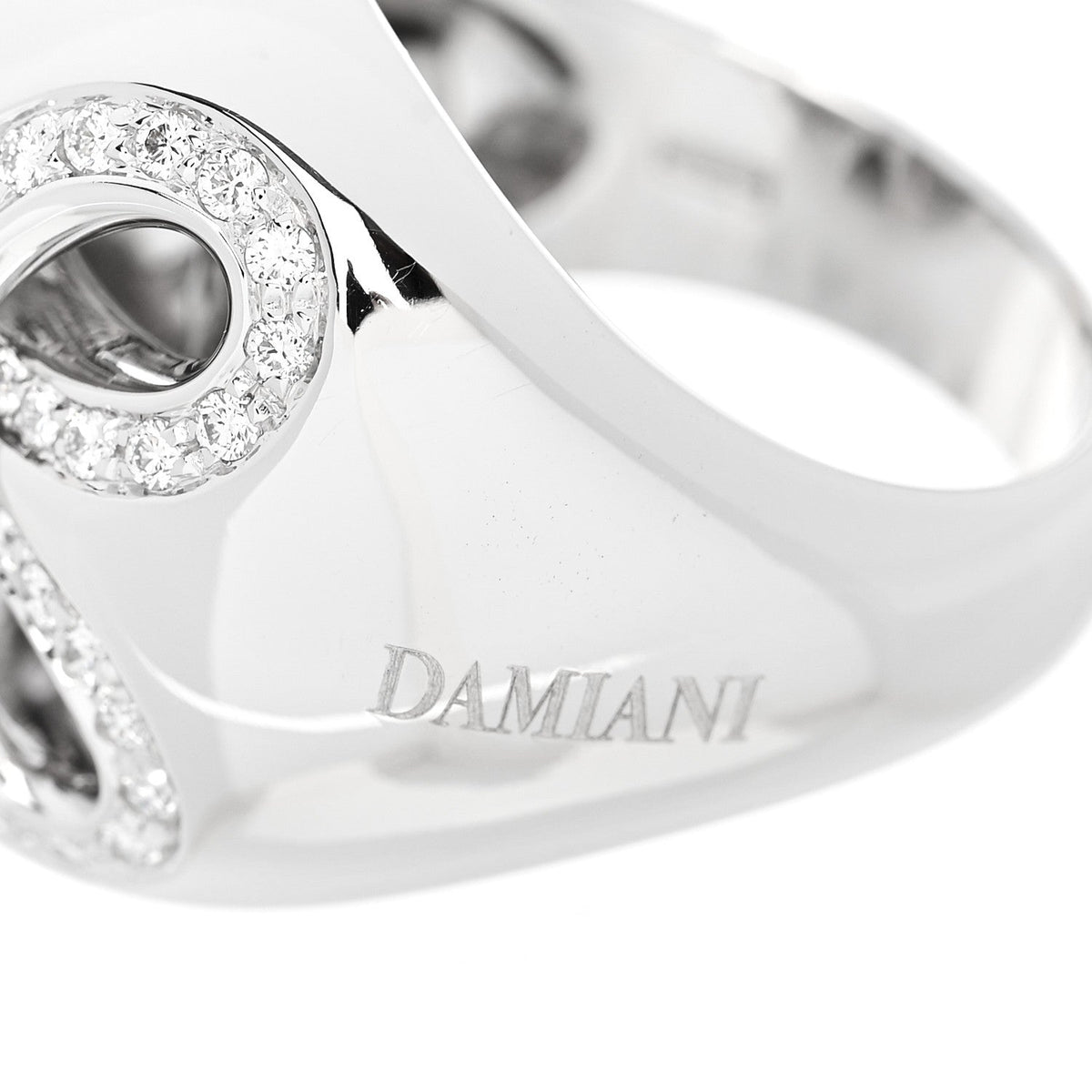 18K White Gold Diamond Infinity Dome Ring 55 7.25