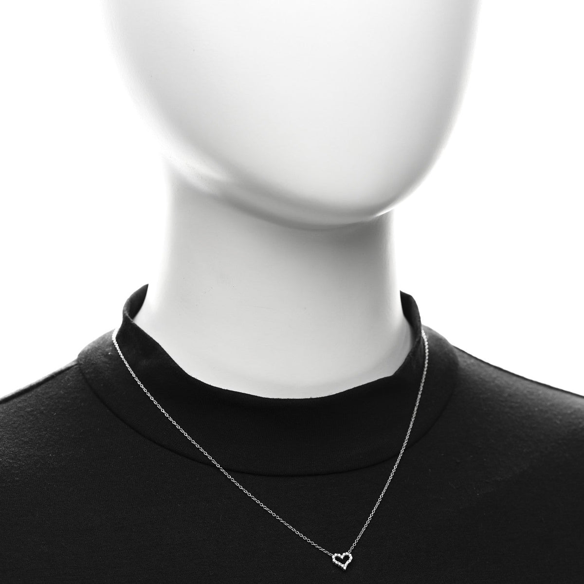 Platinum Diamond Extra Mini Heart Pendant Necklace
