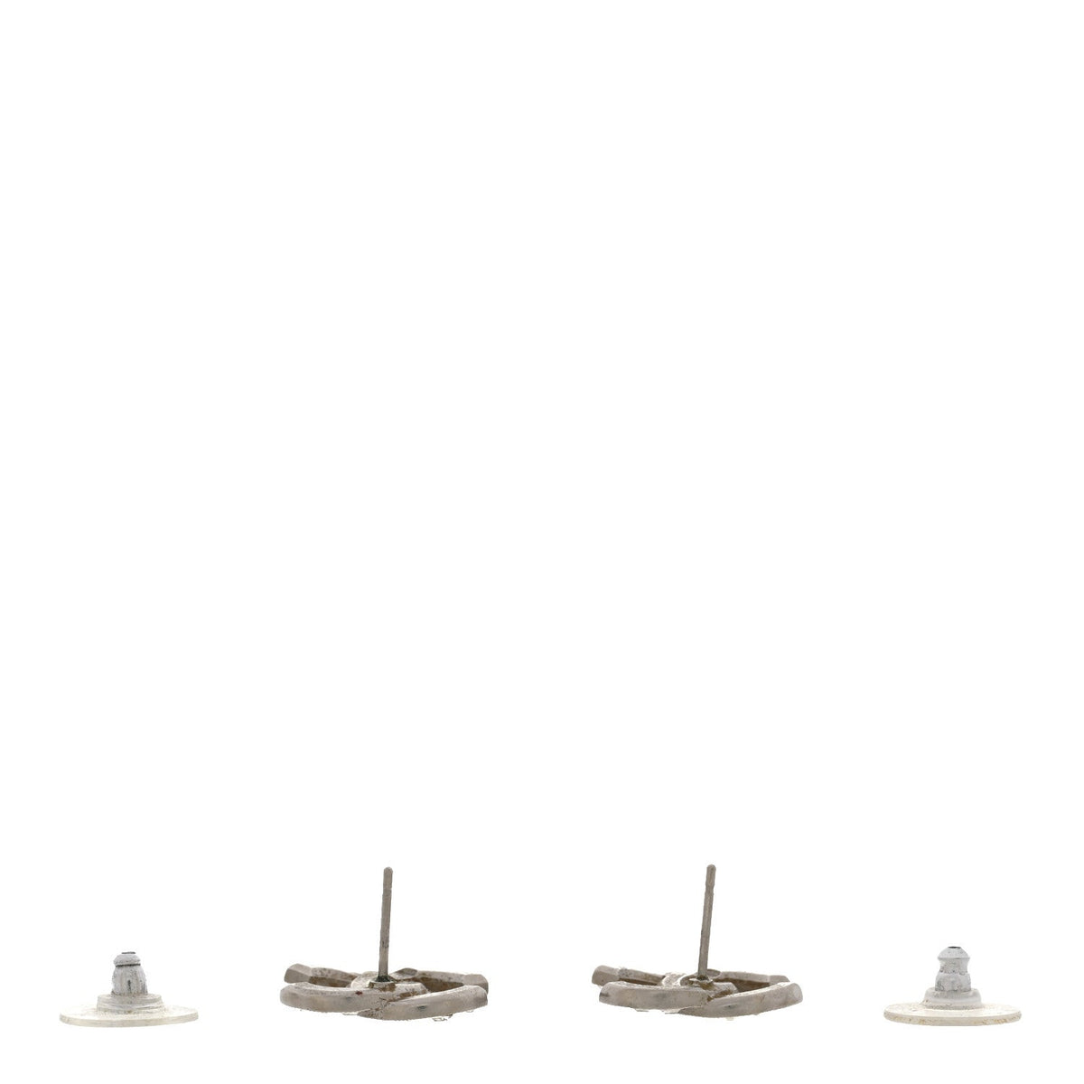 Baguette Crystal CC Earrings Silver