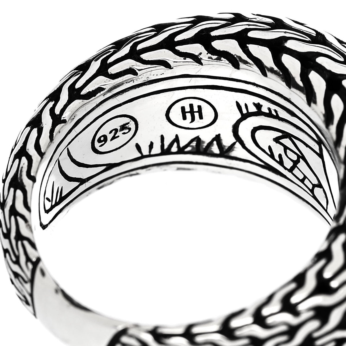 Sterling Silver Classic Chain 11mm Dome Ring 52 6