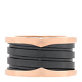 18K Rose Gold Black Ceramic B.Zero1 Four-Band Ring 53 6.25