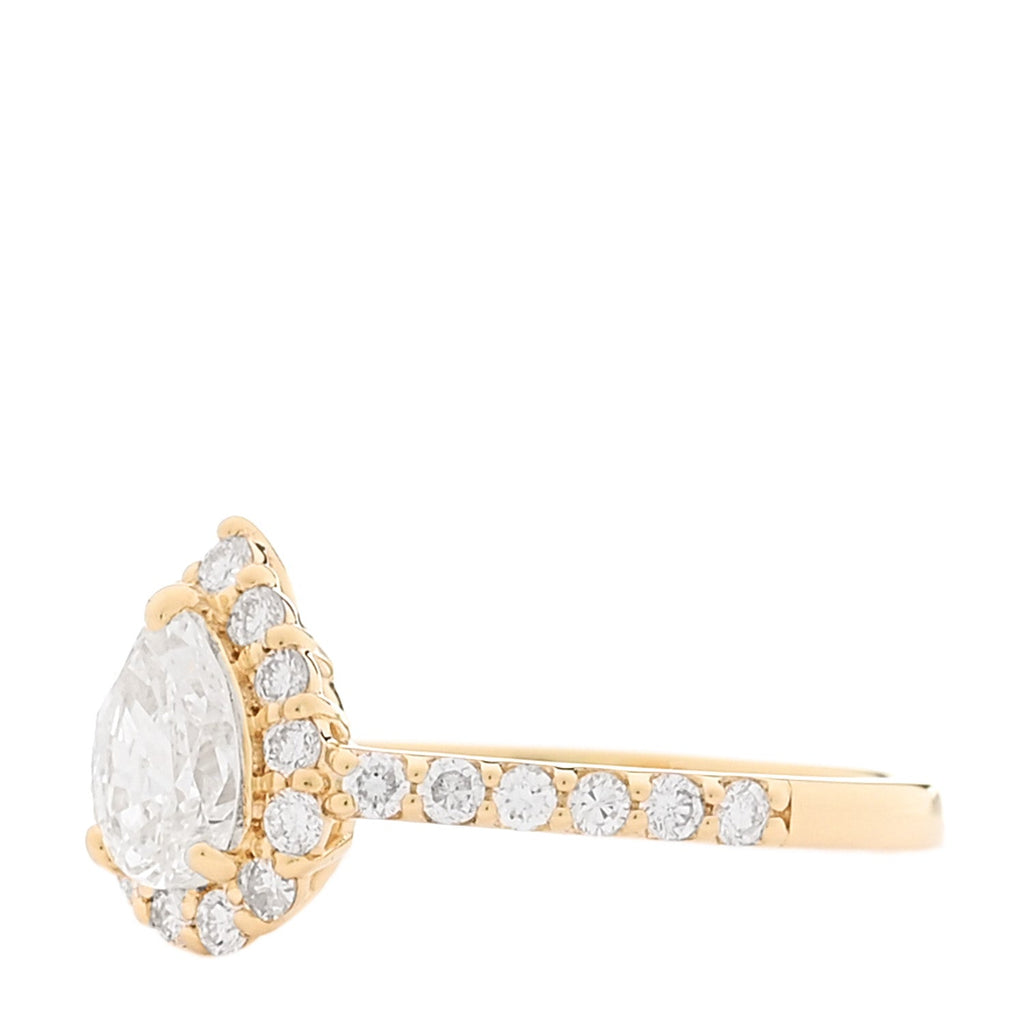 18K Yellow Gold Diamond .53ctw Pear Cut Engagement Ring  53 6.25