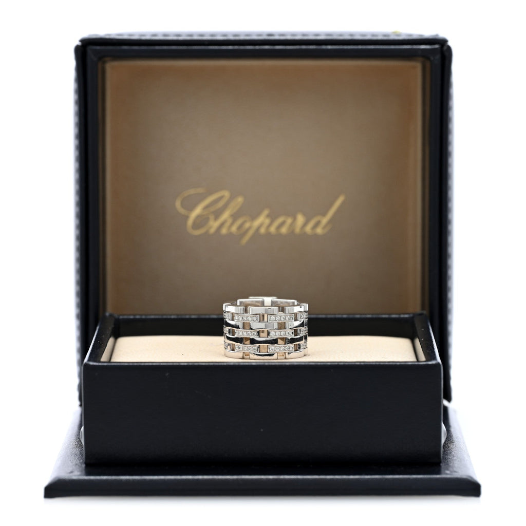 18K White Gold Diamond Les Chaines Ring 50 5.5
