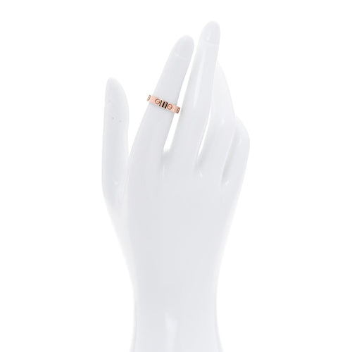 18K Pink Gold Diamond 4mm LOVE Wedding Band Ring 50 5.25