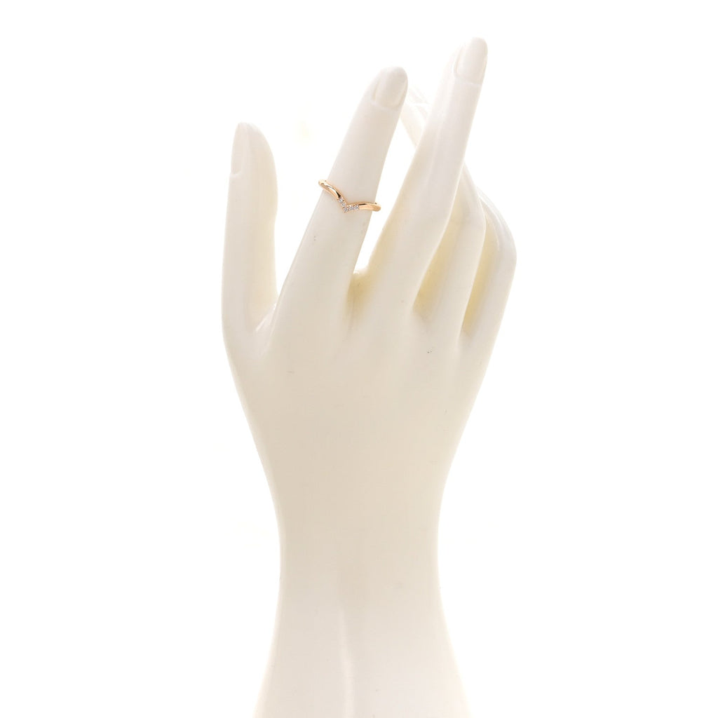 18K Rose Gold Diamond .04ctw Soleste V Band Ring 50 5.25